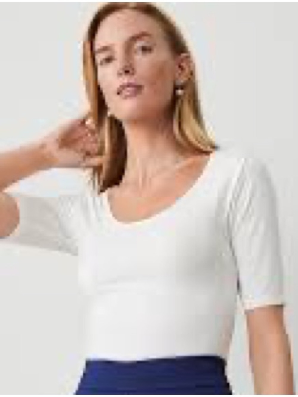 Ann Taylor Scoop Neck Elbow Sleeve Tee size XS